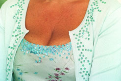 A woman's cleavage