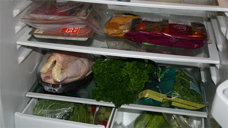 Fridge with food
