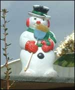 Snowman garden ornament 