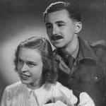 Wedding photograph of Desmond Henry and Louise Bayen, May 19, 1945, Brussels, Belgium.