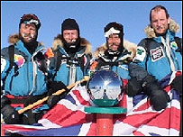The team at the geographical South Pole