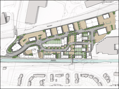 Drawing of the canalside development in Hereford