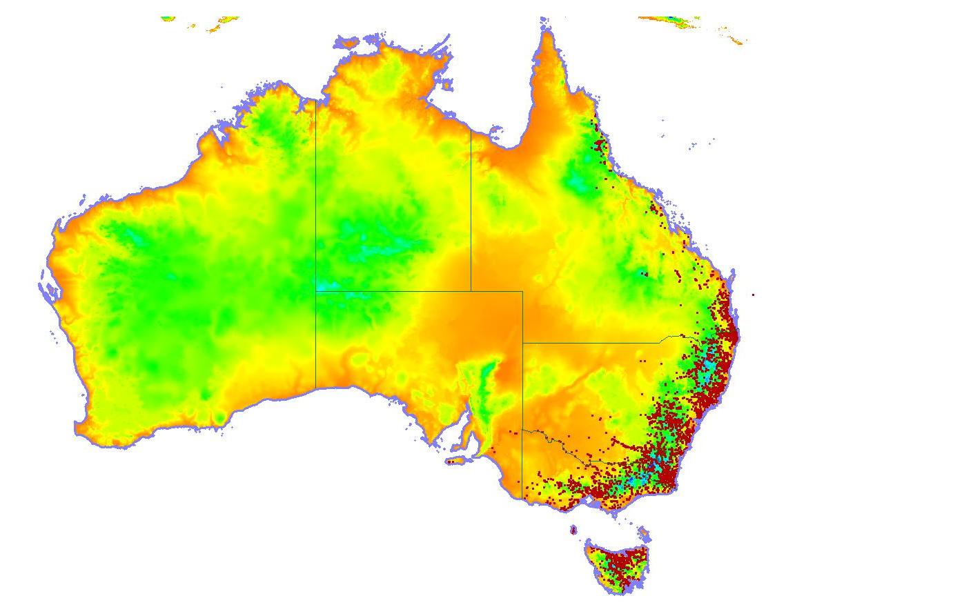 Distribution map of the platypus (image: Melissa and Roland Klamt)