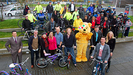 People gathered for BBC Scotland's Catch Me If You Can challenge