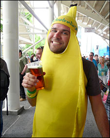 An Australia fan goes bananas