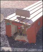 Vandalised bench
