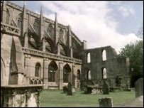 The ruins of Malmesbury Abbey