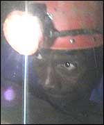 Johnny Nelson in a cave in the Peak District