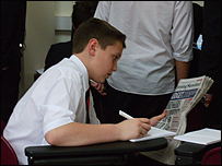 Student Liam scours the press for breaking news