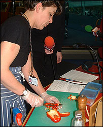 Cooking a healthy snack in the radio studio