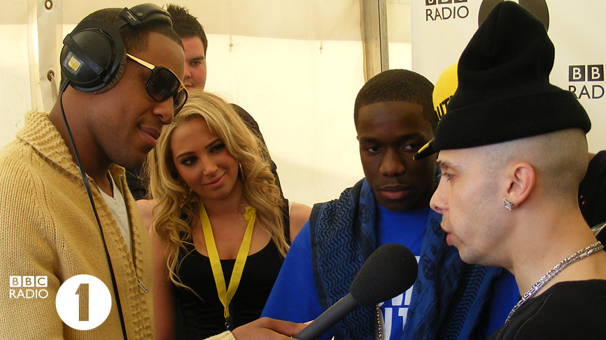 Reggie with N-Dubz and Tinchy Stryder