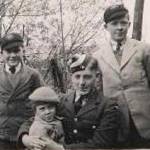 In the garden at Kent Road with my 3 older brothers in 1940