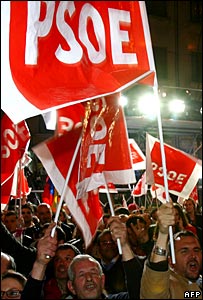 Socialist supporters in Madrid