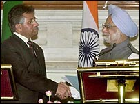 پرویز مشرف اور منموہن سنگھ 