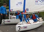 children setting up a dinghy