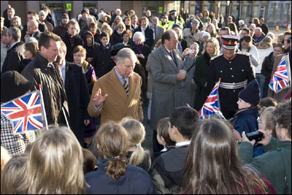 Prince Charles in Stamford, January 2009