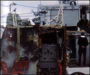 Falklands bomb damage. Photo Andy Gale
