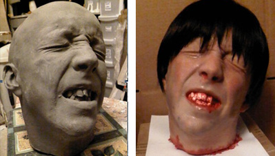 before and after - making a prosthetic mask, FX by Rus Hughes