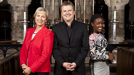 L-R: Pam Rhodes, Aled Jones and Diane Louise Jordan