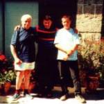 J.-P. Nogaret, J. Ritson and M. Nogaret at the Nogaret family home. Spared from a German firing squad during WW2 Jean-Pierre became one of the founding fathers of the Marvejols - Cockermouth Twinning Committee. Recognising his work for this, Jean-Pierre was awarded an honorary MBE by H.M. The Queen.