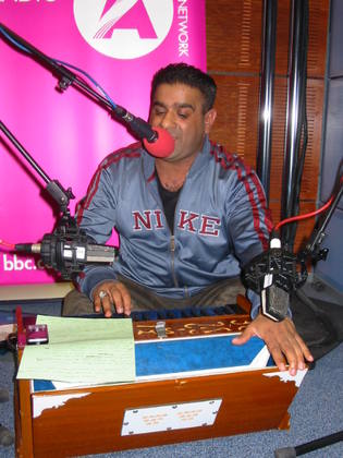 Hunterz performing live in the studio