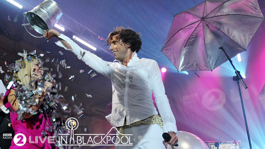 Mika performing at Radio 2 Live In Blackpool