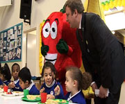Cllr Clyde Loakes with the Lunch Bunch