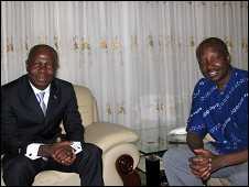 Togo's PM Gilbert Houngbo with the BBC's Joseph Warungu