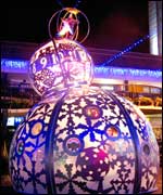 The giant sculpture on display