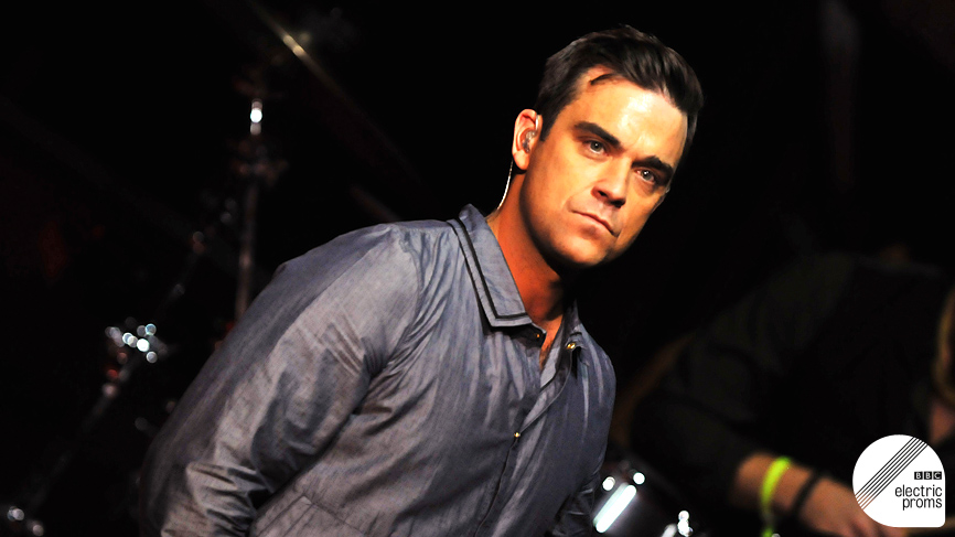 Robbie Williams performs at BBC Electric Proms 2009