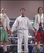 Becky and Sam waiting for the result