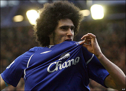 Everton midfielder Marouane Fellaini
