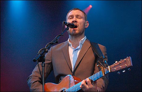 David Gray in blue light at Thetford Forest