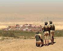 Scouts from Joshua's army watch the city