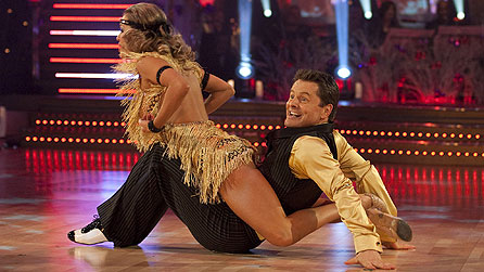 Chris Hollins in Strictly Come Dancing with dance partner Ola Jordan (image: BBC/Guy Levy)