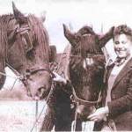 Marguerite France Dommen and horses.