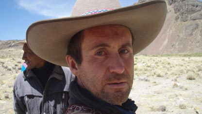 Bruce trekking in the Andes, on the way to Angostura