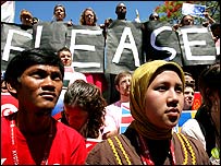 Environmental activists at the UN Climate Change conference in Bali
