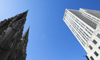 Cathedral and tower block face each other. Image © Anssi Ruuska/iStockphoto