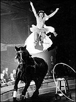 A circus performer in 1953