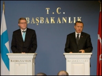 Finlandiya Başbakanı Matti Vanhanen ve Recep Tayyip Erdoğan