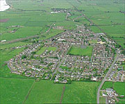 Aerial picture of Eastriggs, one of the towns created to house the many workers from the factory