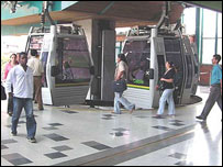 The cable car in Medellin, Colombia