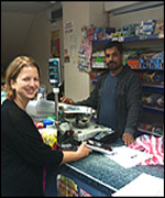Clare getting Ramadan advice in her local shop