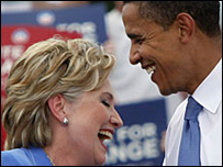 ہلری کلنٹن اور بارک اوبامہ