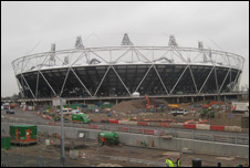 London 2012 Olympic stadium construction site