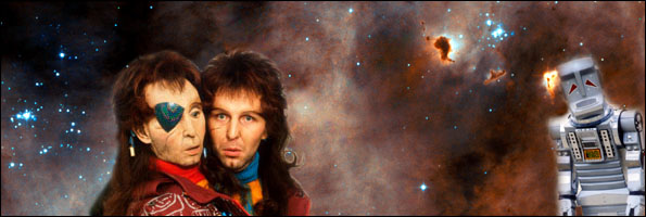 Galaxy with Zaphod Beeblebrox and Marvin the paranoid android