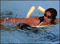 BBC Radio Leicester's Rupal Rajani swimming