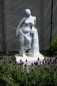 Blue & White Marble Woman Resting on Pillar