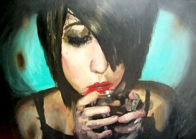 Girl with a glass